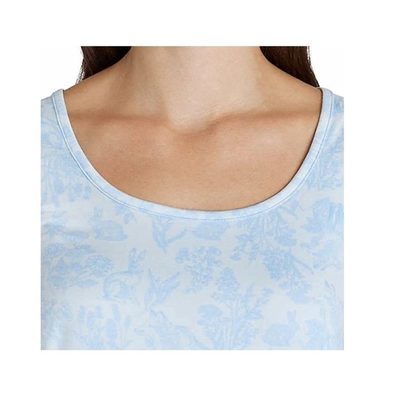 NWOT Eddie Bauer Womens 3 Piece Bedroom Pajama Set Size L Blue Floral $60 C890 - Picture 2 of 2